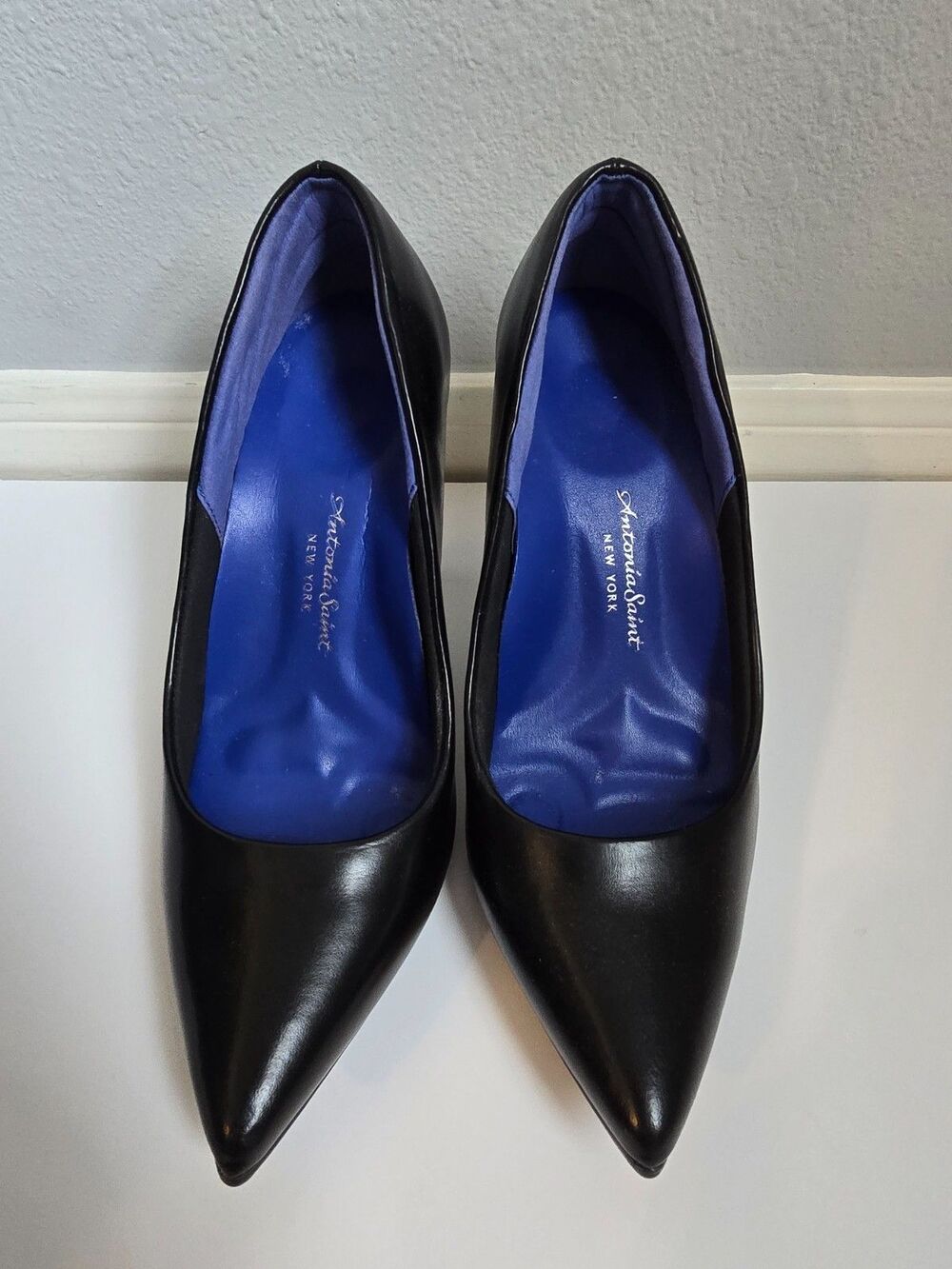 Antonia Saint NY Victoria High Heel Black Pumps Pointed Toe Stiletto size 7